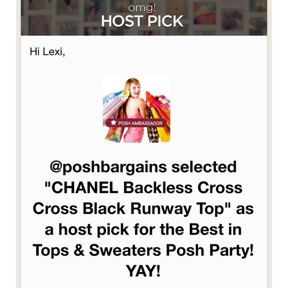 Host Pic💗 CHANEL Backless Cross Cross Black Runway Top - Picture 6 of 6